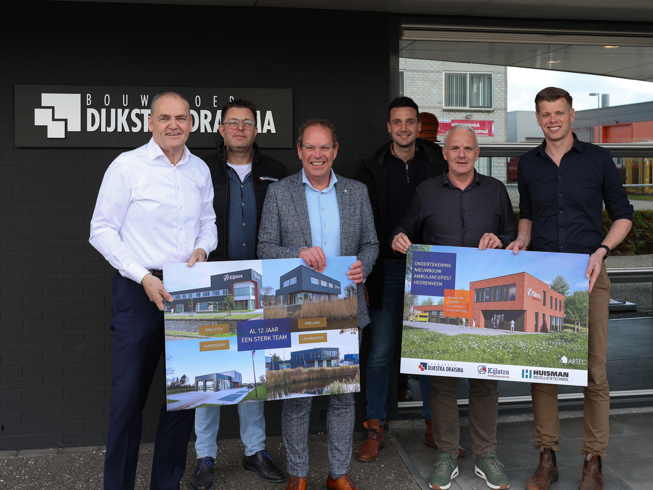 Het projectteam dat betrokken is bij de realisatie van de vijfde ambulancepost voor Kijlstra