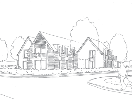 Nieuwbouw 8 appartementen, Damwâld