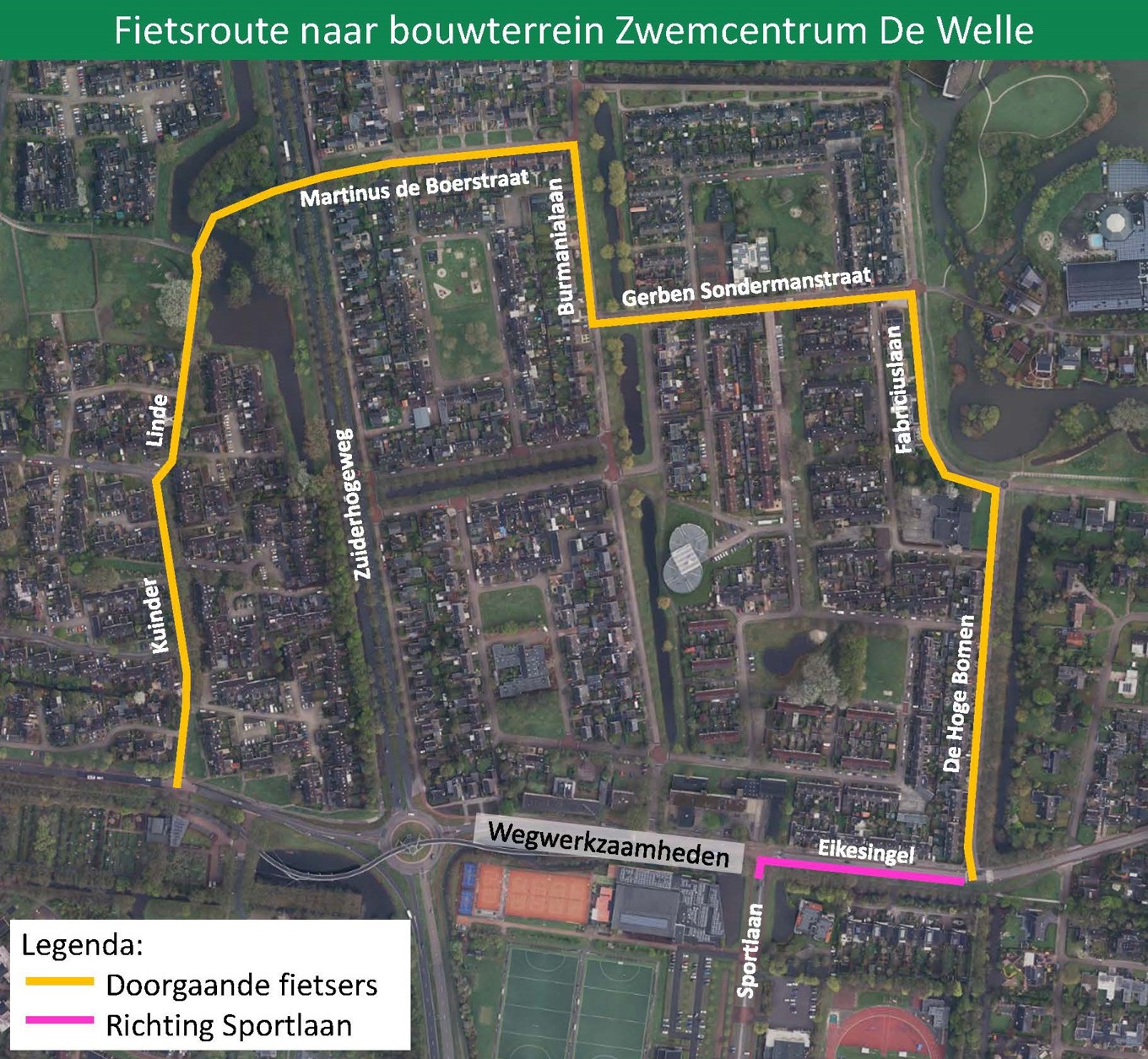Route voor fietsers